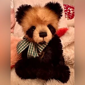 Charlie Bears COLLINS ** Adorable Plush Panda with Bow and bell NEW 2026